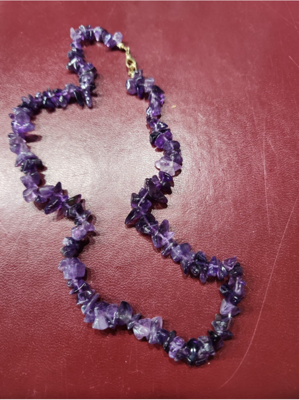 Genuine Vintage Amethyst chip 18 Inch necklace